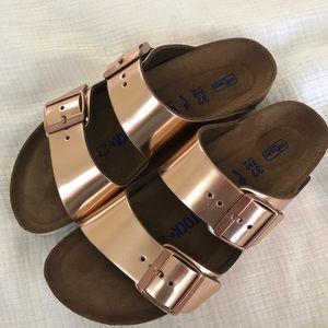 Brand new  rose Gold Birkenstock 37 size 7.